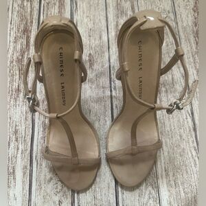 Chinese Laundry Beige Strappy Heels